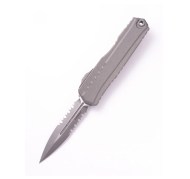 MICROTECH - אולר סייפר II להב משולב מיקרוטק - CYPHER II D/E APOCALYPTIC PART SERRATE NATURAL CLEAR No image set